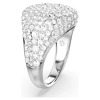 Meteora cocktail ring, White, Rhodium plated by SWAROVSKI
