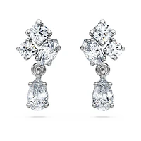 Galaxy drop earrings, Lab-grown diamonds 0.75 ct tw, Mixed shapes, 14K white gold by SWAROVSKI