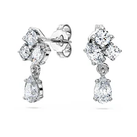 Galaxy drop earrings, Lab-grown diamonds 0.75 ct tw, Mixed shapes, 14K white gold by SWAROVSKI
