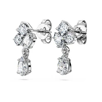 Galaxy drop earrings, Lab-grown diamonds 0.75 ct tw, Mixed shapes, 14K white gold by SWAROVSKI