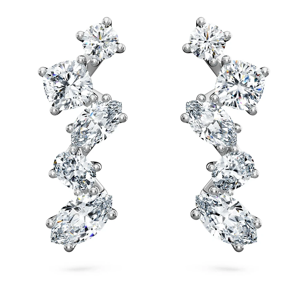 Galaxy ear cuffs, Lab-grown diamonds 1.25 ct tw, Mixed shapes, 14K white gold by SWAROVSKI