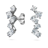 Galaxy ear cuffs, Lab-grown diamonds 1.25 ct tw, Mixed shapes, 14K white gold by SWAROVSKI