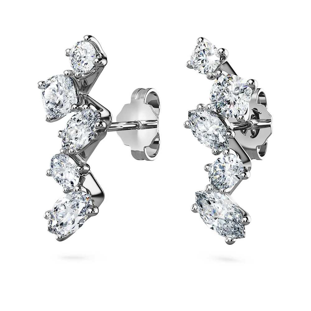 Galaxy ear cuffs, Lab-grown diamonds 1.25 ct tw, Mixed shapes, 14K white gold by SWAROVSKI