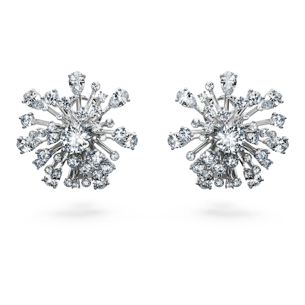 Galaxy stud earrings, Lab-grown diamonds 5.5 ct tw, Mixed shapes, 14K white gold by SWAROVSKI