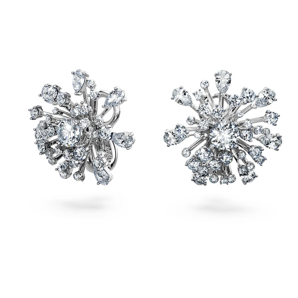 Galaxy stud earrings, Lab-grown diamonds 5.5 ct tw, Mixed shapes, 14K white gold by SWAROVSKI