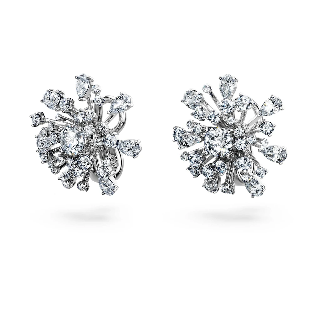 Galaxy stud earrings, Lab-grown diamonds 5.5 ct tw, Mixed shapes, 14K white gold by SWAROVSKI