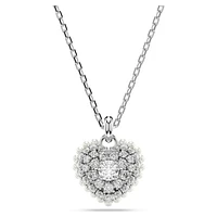 Hyperbola pendant, Heart, White, Rhodium plated by SWAROVSKI