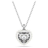 Hyperbola pendant, Heart, White, Rhodium plated by SWAROVSKI