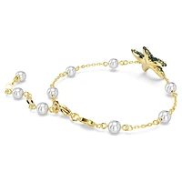 Idyllia bracelet, Crystal pearls, Starfish, Multicoloured, Gold-tone plated by SWAROVSKI