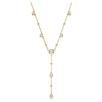 Imber Y necklace, Round cut, White, Gold-tone plated by SWAROVSKI