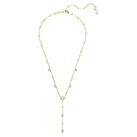 Imber Y necklace, Round cut, White, Gold-tone plated by SWAROVSKI