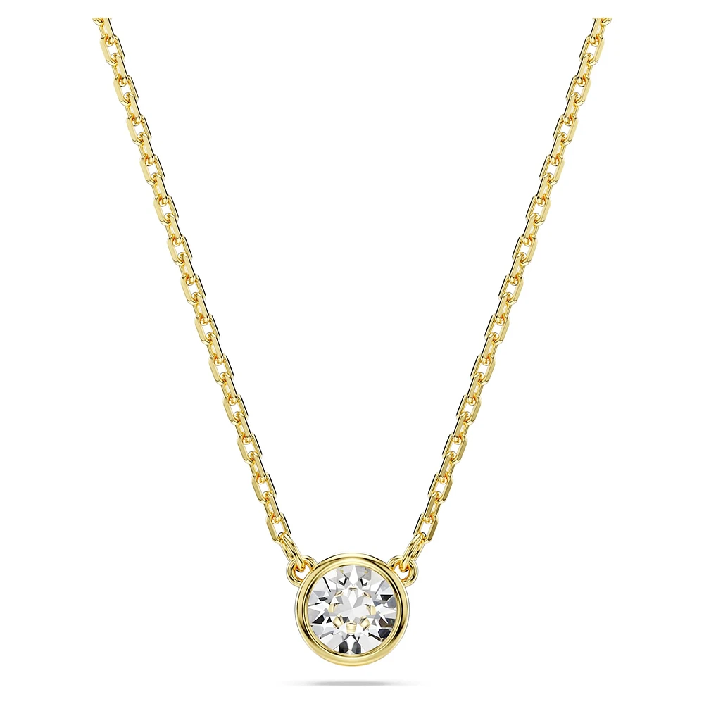 Imber pendant, Round cut, White, Gold-tone plated by SWAROVSKI