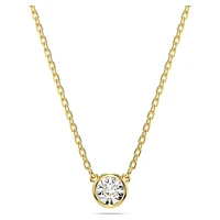 Imber pendant, Round cut, White, Gold-tone plated by SWAROVSKI