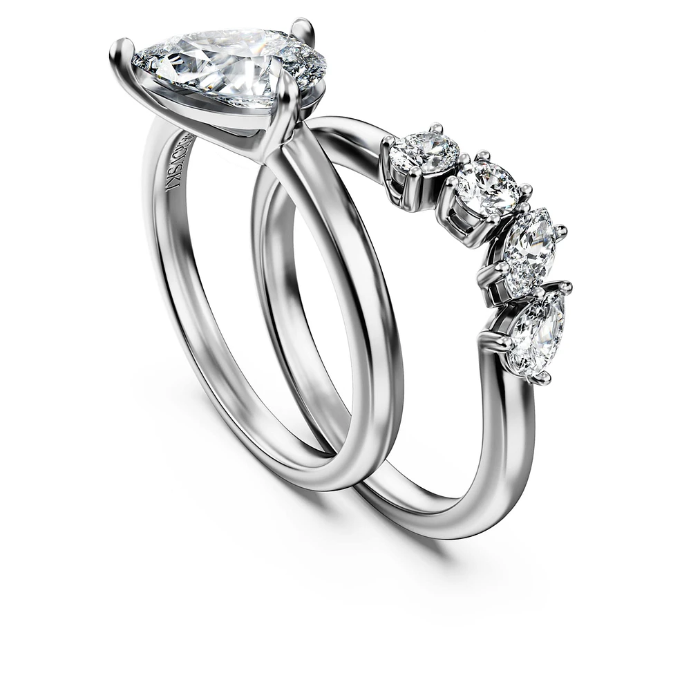 Galaxy ring, Set (2), Lab-grown diamonds 1.4 ct tw, Mixed shapes, 14K white gold by SWAROVSKI