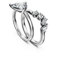 Galaxy ring, Set (2), Lab-grown diamonds 1.4 ct tw, Mixed shapes, 14K white gold by SWAROVSKI