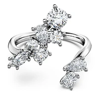 Galaxy bypass ring, Lab-grown diamonds 1.25 ct tw, Mixed shapes, 14K white gold by SWAROVSKI