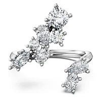 Galaxy bypass ring, Lab-grown diamonds 1.25 ct tw, Mixed shapes, 14K white gold by SWAROVSKI