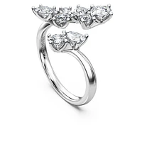 Galaxy bypass ring, Lab-grown diamonds 1.25 ct tw, Mixed shapes, 14K white gold by SWAROVSKI