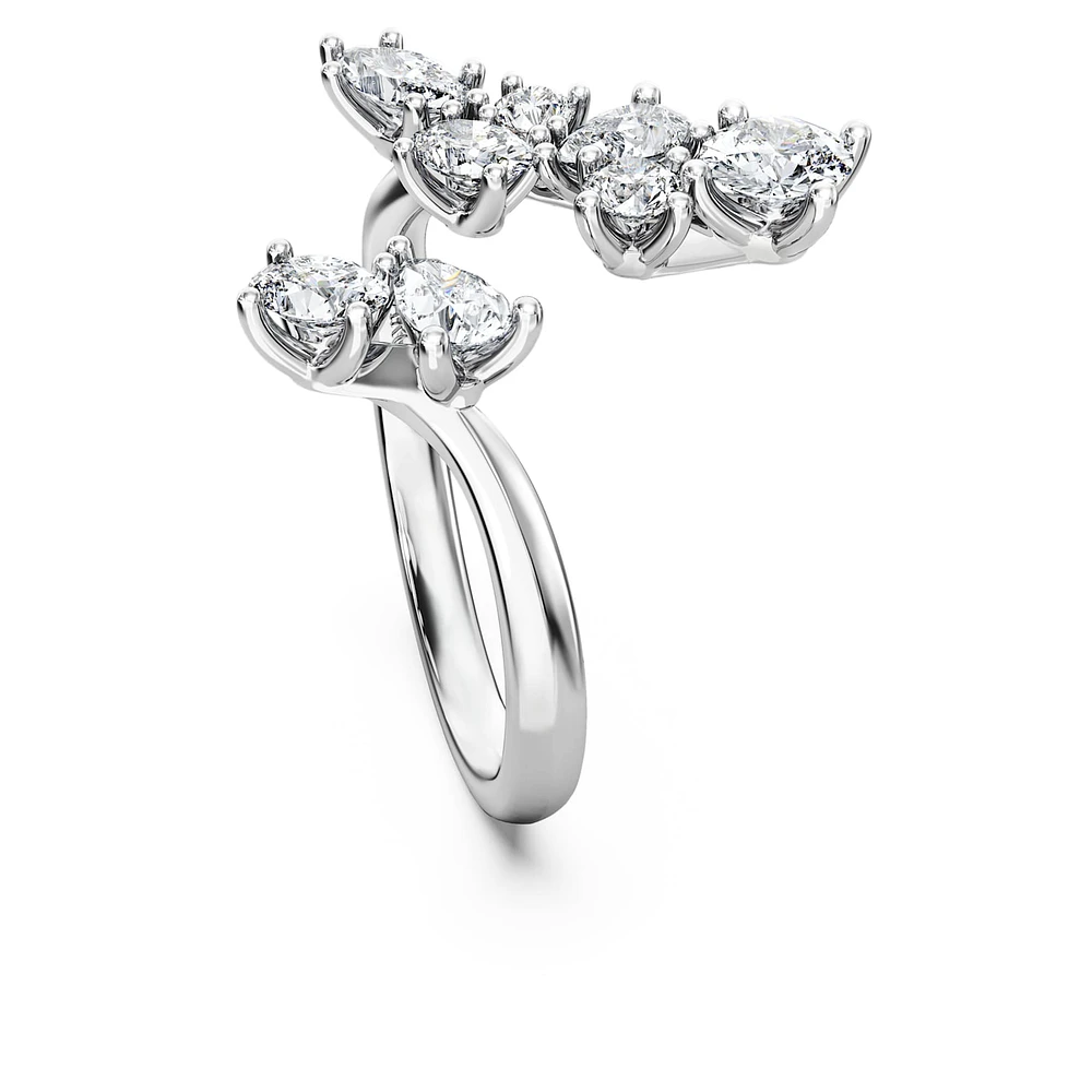 Galaxy bypass ring, Lab-grown diamonds 1.25 ct tw, Mixed shapes, 14K white gold by SWAROVSKI