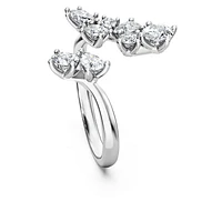 Galaxy bypass ring, Lab-grown diamonds 1.25 ct tw, Mixed shapes, 14K white gold by SWAROVSKI