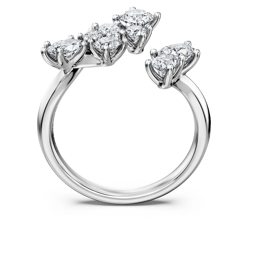 Galaxy bypass ring, Lab-grown diamonds 1.25 ct tw, Mixed shapes, 14K white gold by SWAROVSKI