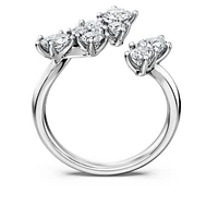 Galaxy bypass ring, Lab-grown diamonds 1.25 ct tw, Mixed shapes, 14K white gold by SWAROVSKI
