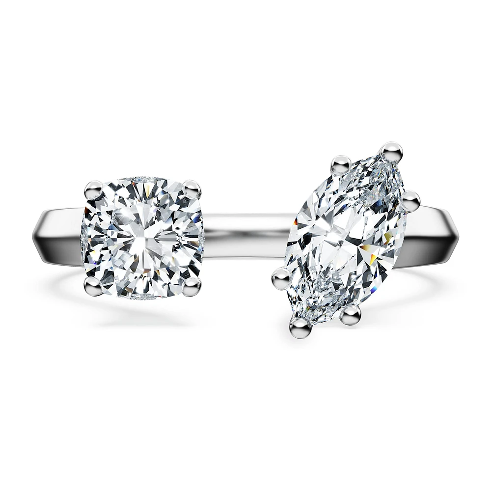 Galaxy open ring, Lab-grown diamonds 1 ct tw, Mixed shapes, 14K white gold by SWAROVSKI