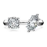 Galaxy open ring, Lab-grown diamonds 1 ct tw, Mixed shapes, 14K white gold by SWAROVSKI