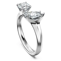 Galaxy open ring, Lab-grown diamonds 1 ct tw, Mixed shapes, 14K white gold by SWAROVSKI