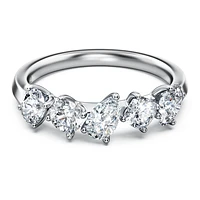 Galaxy ring, Lab-grown diamonds 1 ct tw, Mixed shapes, 14K white gold by SWAROVSKI