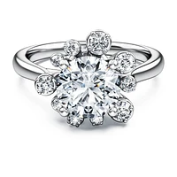 Galaxy ring, Lab-grown diamonds 2 ct tw, Round shape, 14K white gold by SWAROVSKI