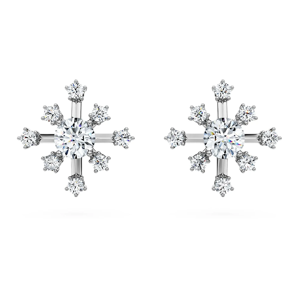 Galaxy stud earrings, Lab-grown diamonds 0.5 ct tw, Round shape, 14K white gold by SWAROVSKI
