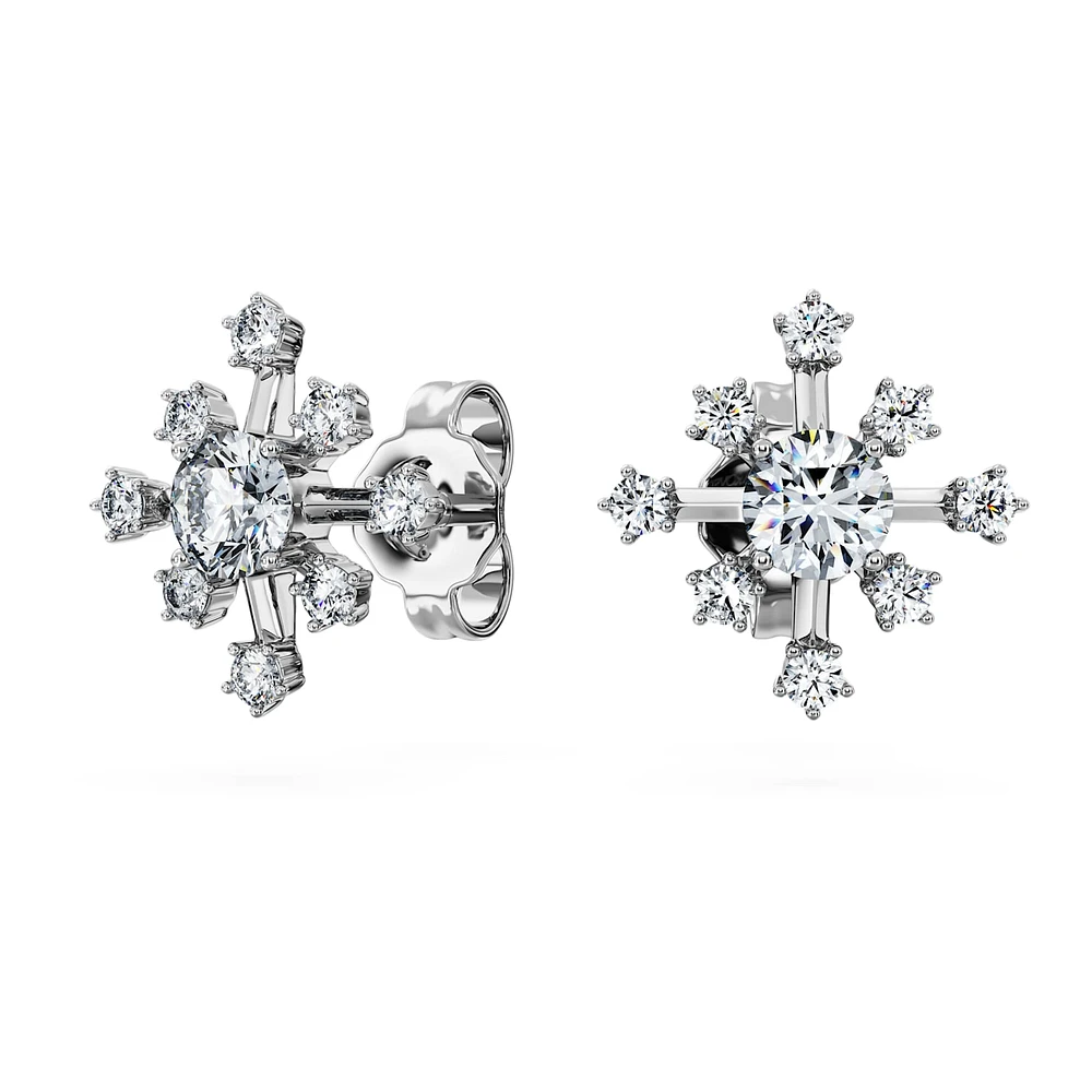 Galaxy stud earrings, Lab-grown diamonds 0.5 ct tw, Round shape, 14K white gold by SWAROVSKI