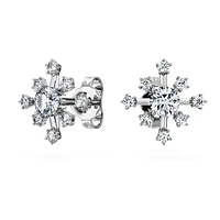 Galaxy stud earrings, Lab-grown diamonds 0.5 ct tw, Round shape, 14K white gold by SWAROVSKI