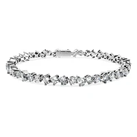 Galaxy Tennis bracelet, Lab-grown diamonds 5 ct tw, Mixed shapes, 14K white gold by SWAROVSKI