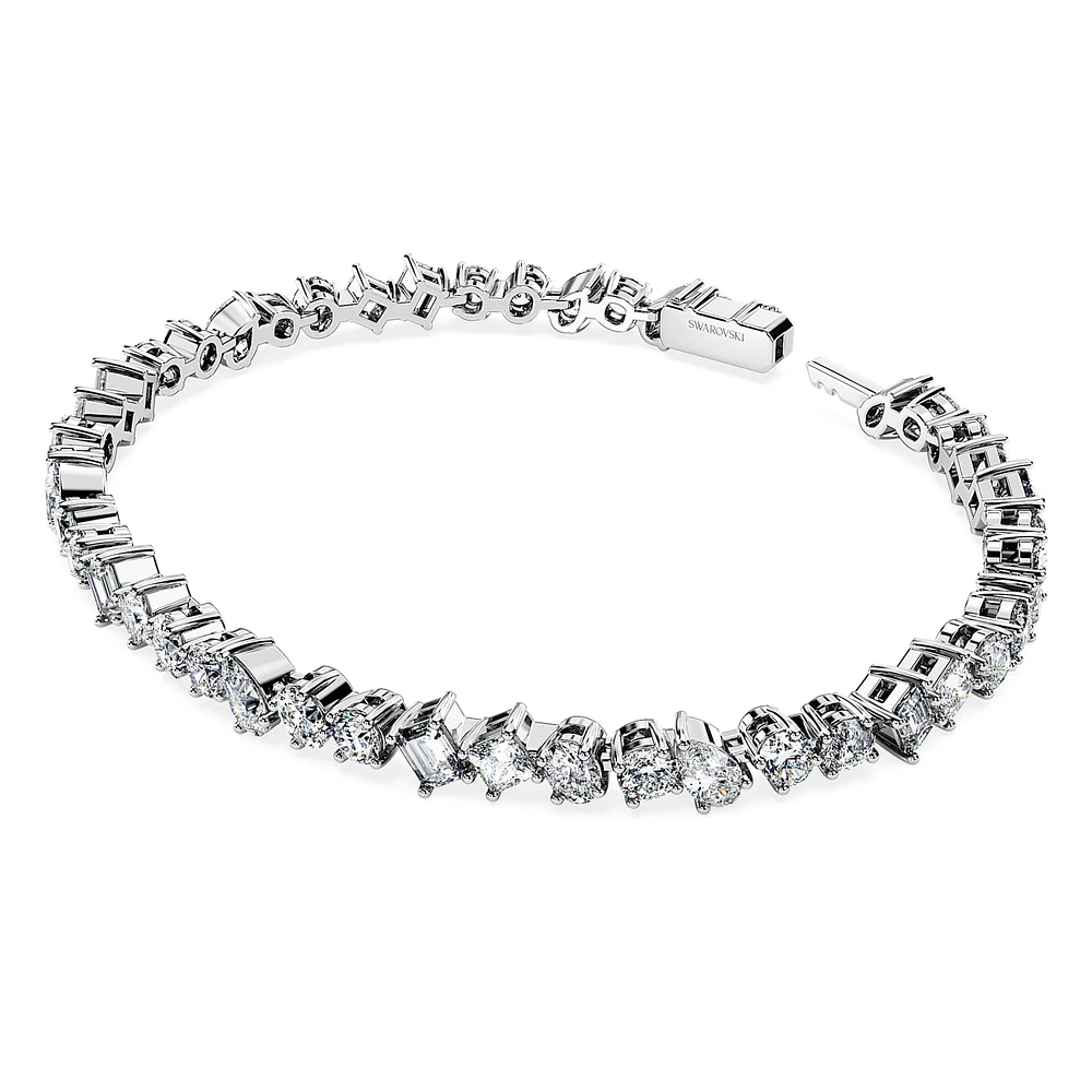 Galaxy Tennis bracelet, Lab-grown diamonds 5 ct tw, Mixed shapes, 14K white gold by SWAROVSKI