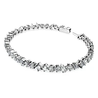 Galaxy Tennis bracelet, Lab-grown diamonds 5 ct tw, Mixed shapes, 14K white gold by SWAROVSKI