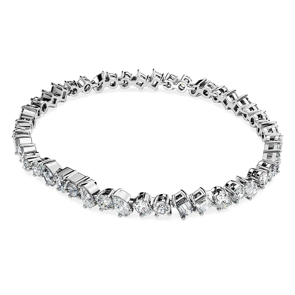 Galaxy Tennis bracelet, Lab-grown diamonds 5 ct tw, Mixed shapes, 14K white gold by SWAROVSKI