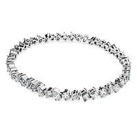 Galaxy Tennis bracelet, Lab-grown diamonds 5 ct tw, Mixed shapes, 14K white gold by SWAROVSKI