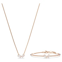 Mesmera set, Mixed cuts, White, Rose gold-tone plated by SWAROVSKI