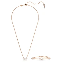 Mesmera set, Mixed cuts, White, Rose gold-tone plated by SWAROVSKI