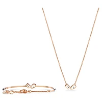 Mesmera set, Mixed cuts, White, Rose gold-tone plated by SWAROVSKI