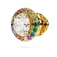 Matrix tack pin, Round cut, Multicoloured, Gold-tone plated by SWAROVSKI