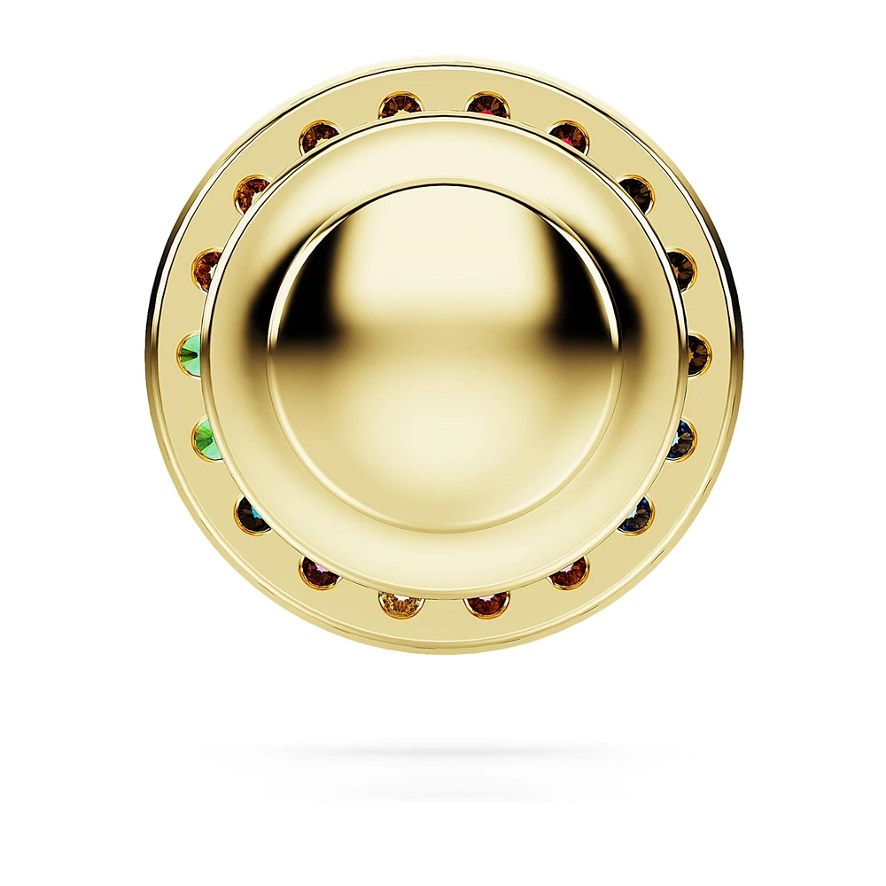 Matrix tack pin, Round cut, Multicoloured, Gold-tone plated by SWAROVSKI