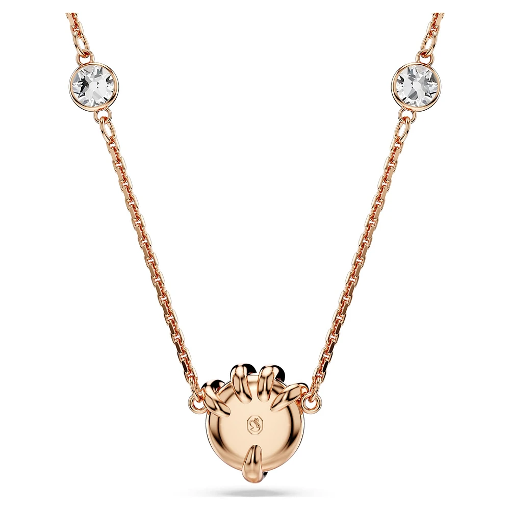 Dragon & Phoenix pendant, Crystal pearls, Dragon’s claw, White, Rose gold-tone plated by SWAROVSKI