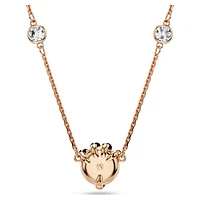 Dragon & Phoenix pendant, Crystal pearls, Dragon’s claw, White, Rose gold-tone plated by SWAROVSKI