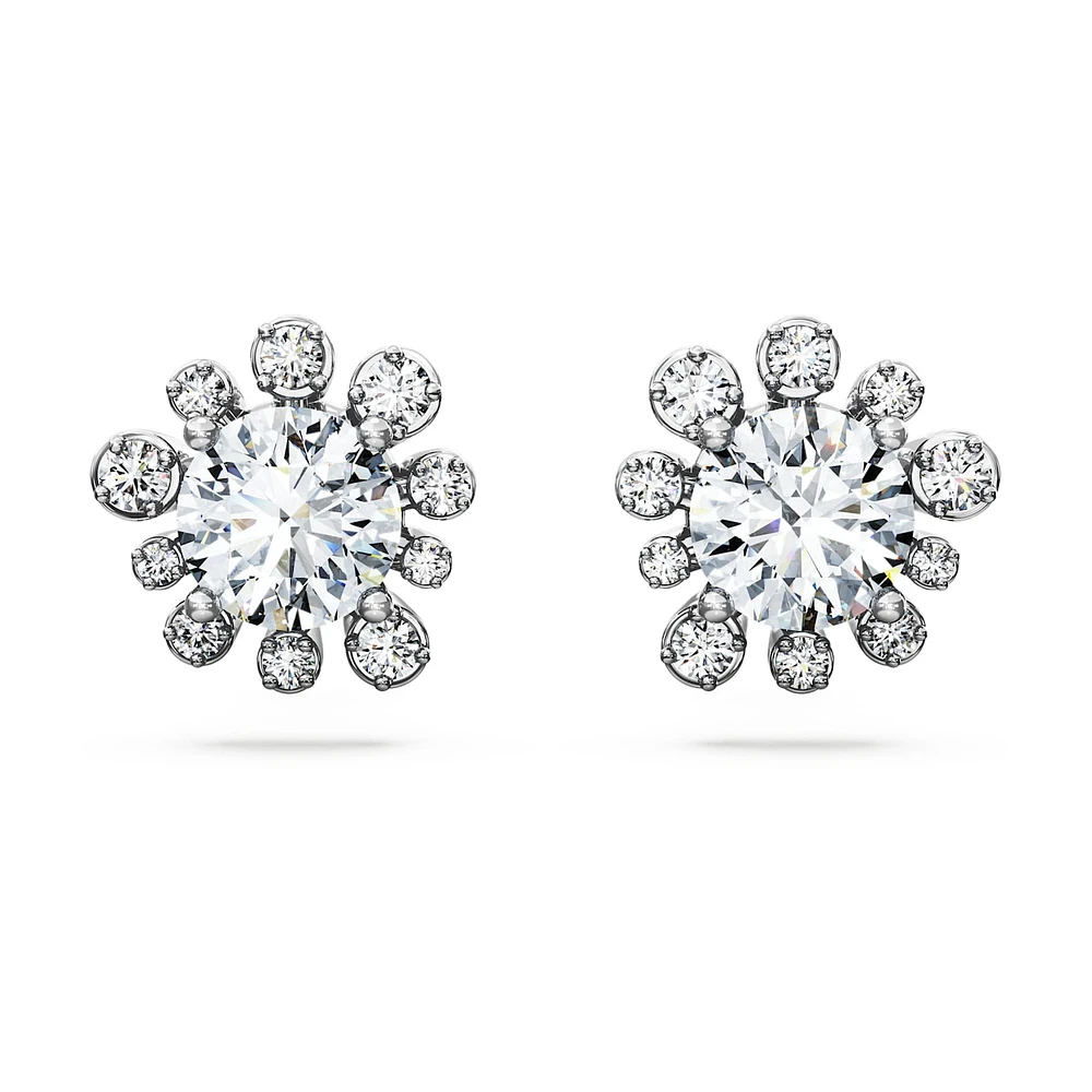 Galaxy stud earrings, Lab-grown diamonds 2.3 ct tw, Round shape, 14K white gold by SWAROVSKI