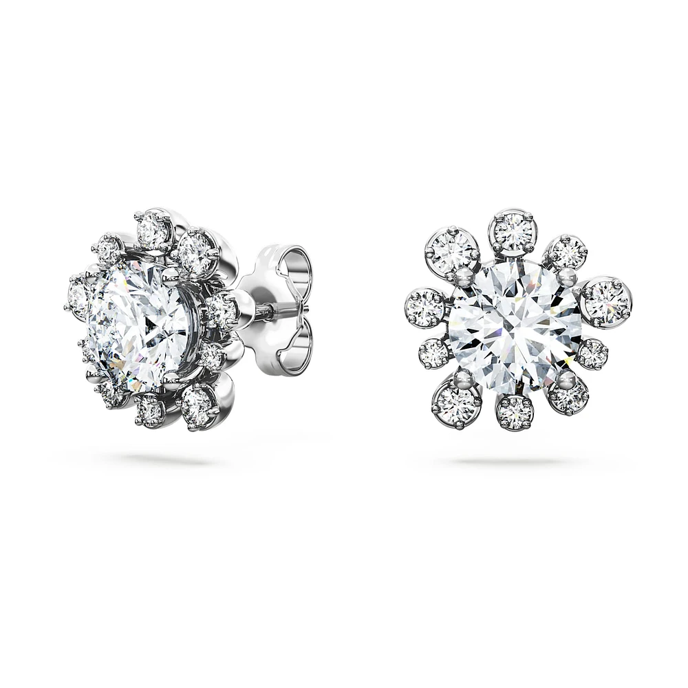 Galaxy stud earrings, Lab-grown diamonds 2.3 ct tw, Round shape, 14K white gold by SWAROVSKI