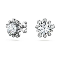 Galaxy stud earrings, Lab-grown diamonds 2.3 ct tw, Round shape, 14K white gold by SWAROVSKI