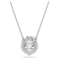 Dragon & Phoenix pendant, Dragon’s claw, White, Rhodium plated by SWAROVSKI